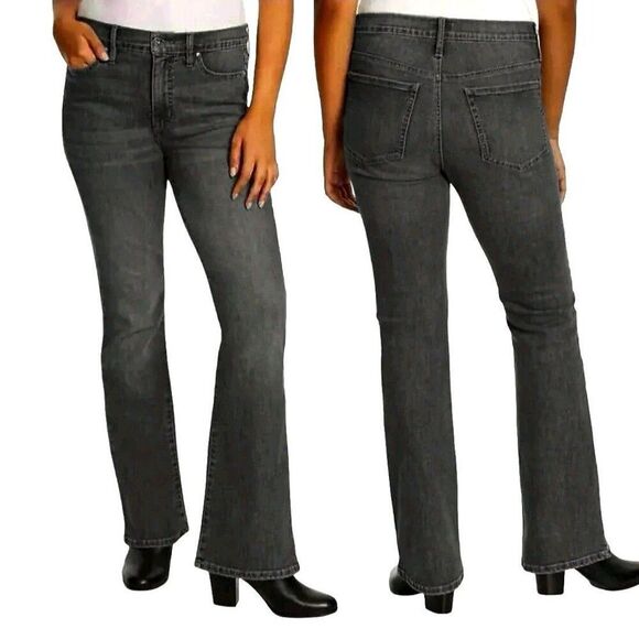 NWT Vintage X America Women's Bootcut High Rise Stretch Denim Jeans Black, Sz 14 - Picture 1 of 3